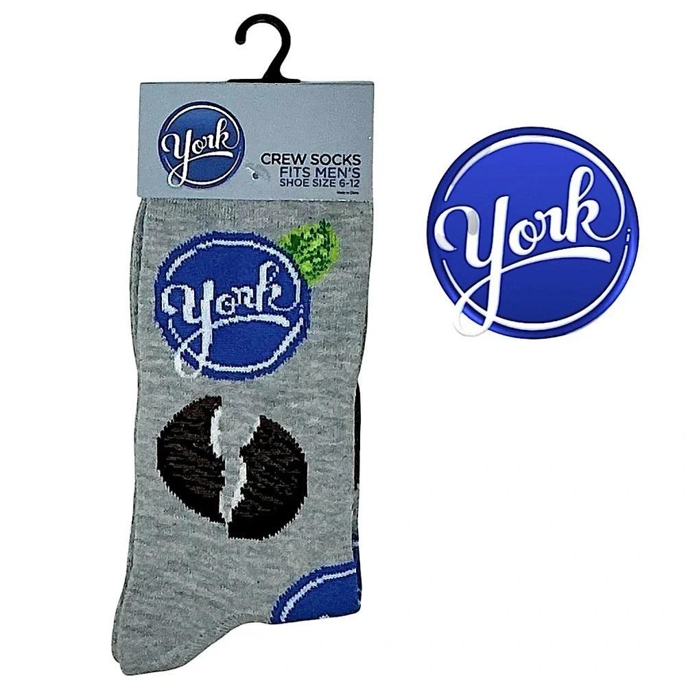 Peppermint Patty York Crew Socks Mens Novelty Funny Unisex OS Shoe Size 6-12